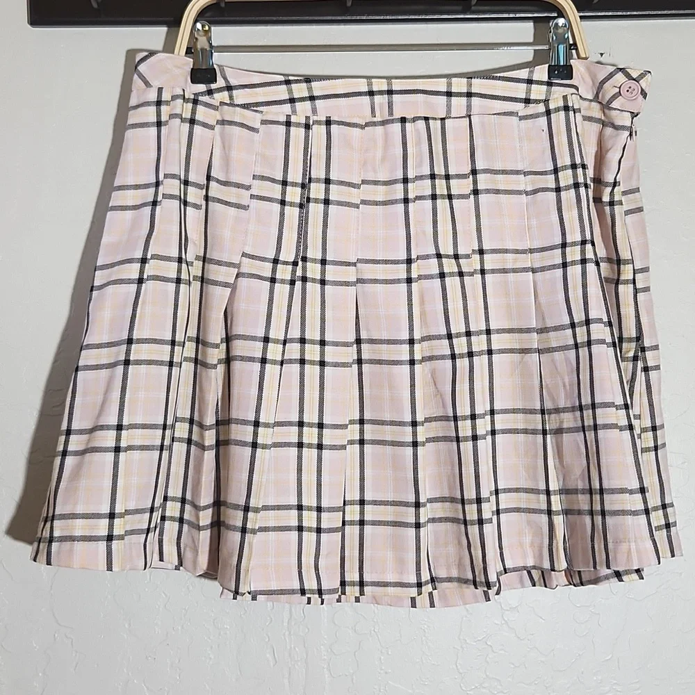 RUE + Pleated Pink Pleated Patterned  Skirt 1X